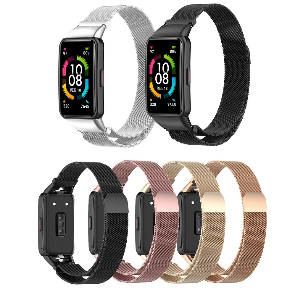 Dây đeo Milanese thép không gỉ cho đồng hồ Huawei band 6 pro Honor Band 6 7