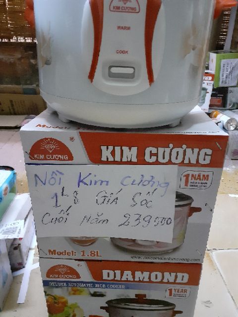 [Mã 44ELSALE2 giảm 7% đơn 300K] Nồi Cơm Điện Kim Cương 1L8 Giãm sốc 55k