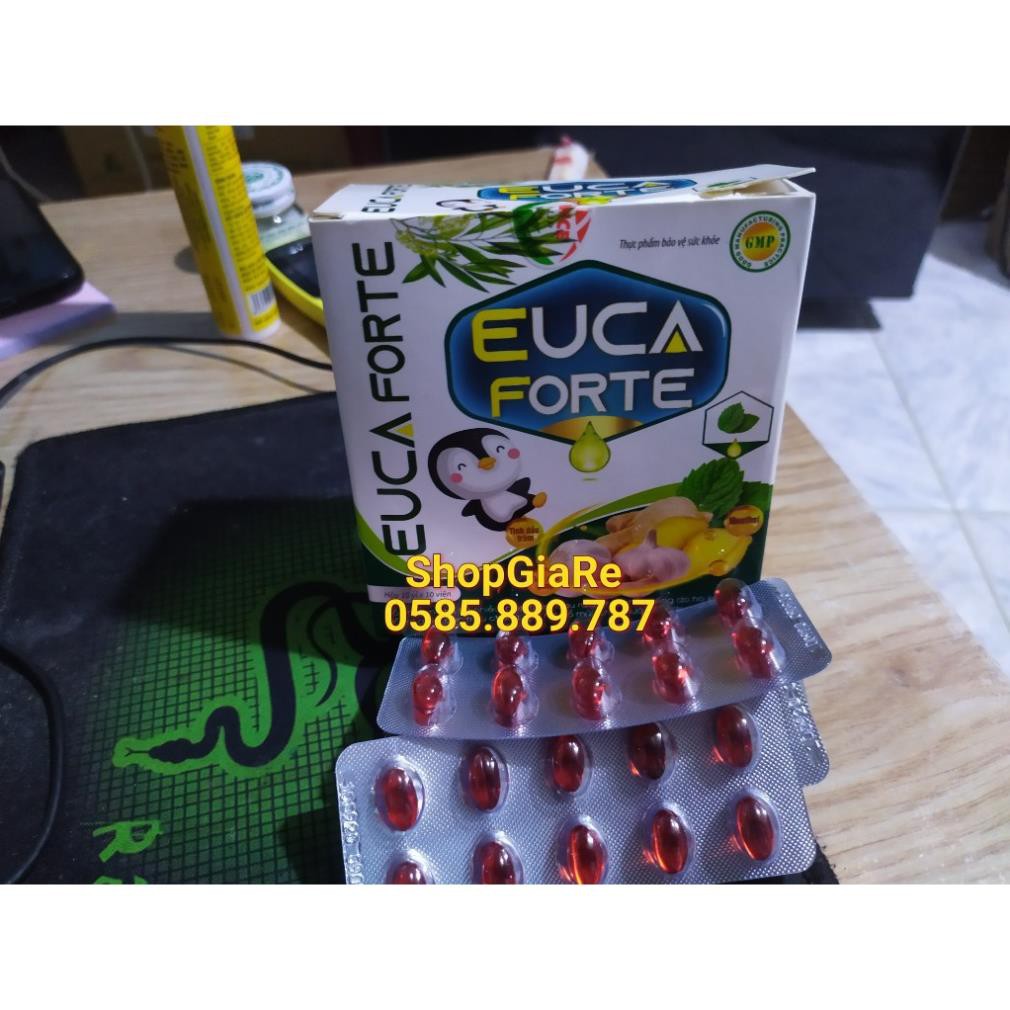 Euca Forte  - Giảm ho, thông thoáng mủi họng, đau rát họng, khản tiếng, hắt hơi  sổ mũi, cảm lạnh