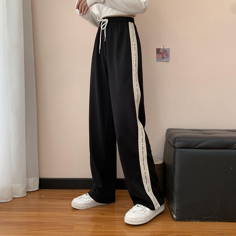 SUXI Quần Dài Nữ Ống Rộng Lưng Cao Thời Trang Hàn Quốc Mới