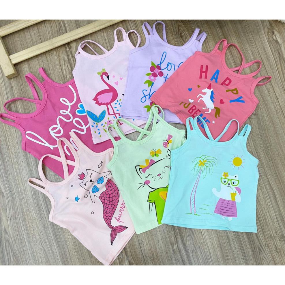Bộ hai dây chéo lưng thun cotton xuất xịn cho bé gái từ 9 đến 22kg - Bộ quần áo trẻ em - pikakids