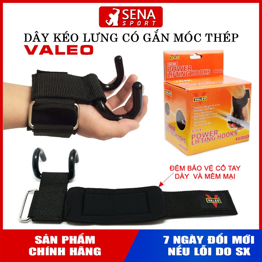 Dây kéo lưng, Dây kéo Deadlift, Móc kéo tạ Lifting Straps Chính hãng VALEO - Hỗ trợ kéo xà, tập lưng