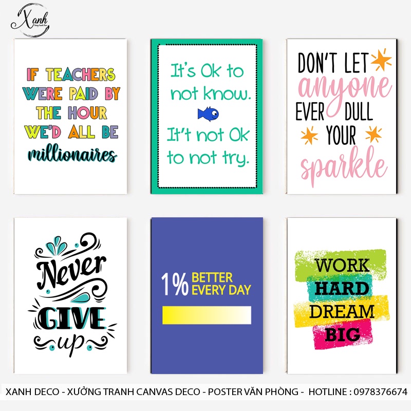 Tranh khẩu hiệu, Tranh slogan, tranh canvas văn phòng, tranh tạo động lực, tranh trang trí, tranh treo tường