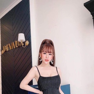 Đầm 2 dây tua rua