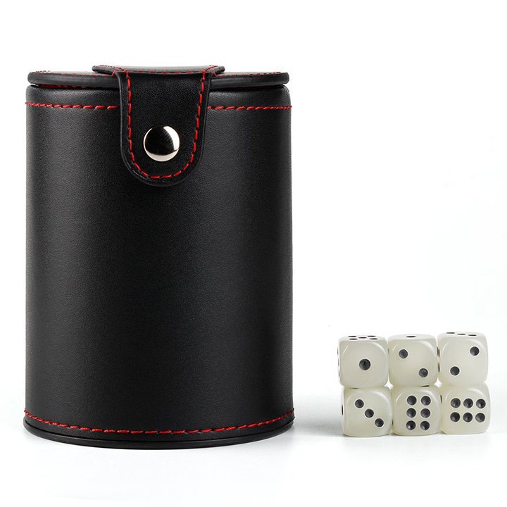 Bộ lắc xí ngầu cao cấp kèm 5 viên xúc xắc