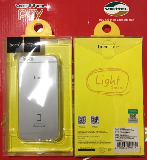 Ốp Lưng Trong Suốt Hoco cho các dòng iphone  từ 6G đến 12 promax
