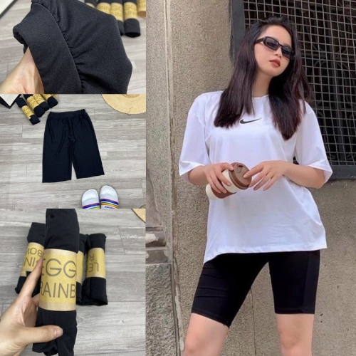 Quần lengging nữ lửng ngố nữ cạp chun vải cotton dẻo loại cuộn vàng cao cấp dày dặn loại 1