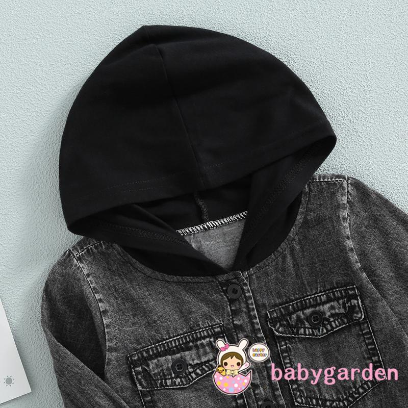 Áo Sơ Mi Tay Dài Có Mũ Trùm Thời Trang Xuân Thu Cho Bé Trai 1-5 Tuổi