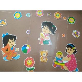 Bom bo 2 bộ tranh góc mầm non