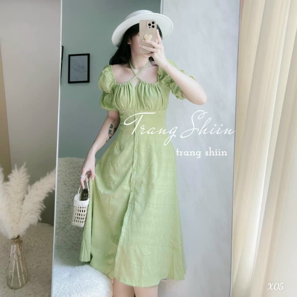 [Đầm sale 50% free ship] Đầm suông dự tiệc siêu xinh với thiết kế ôm eo tôn dáng phối tay phồng, cúp ngực, chất vải xốp