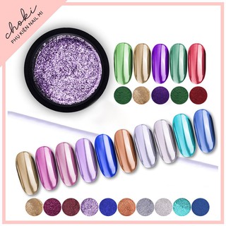 Nhũ tráng gương dạ quang CHOKI NAIL MI nhiều màu khác nhau trang trí móng nail