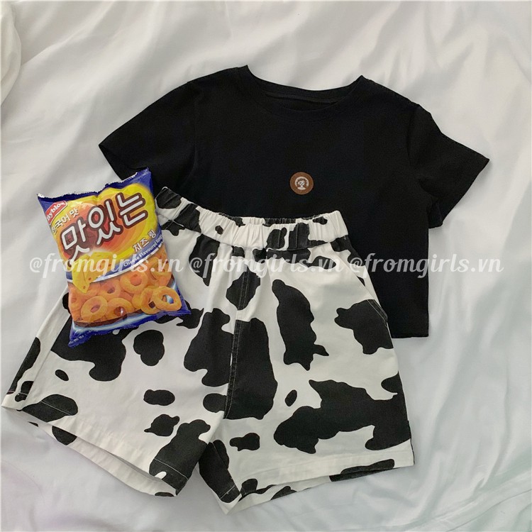 Quần short bò sữa, quần đùi cạp chun rút dây có túi ulzzang Hàn Quốc - QS01 | BigBuy360 - bigbuy360.vn