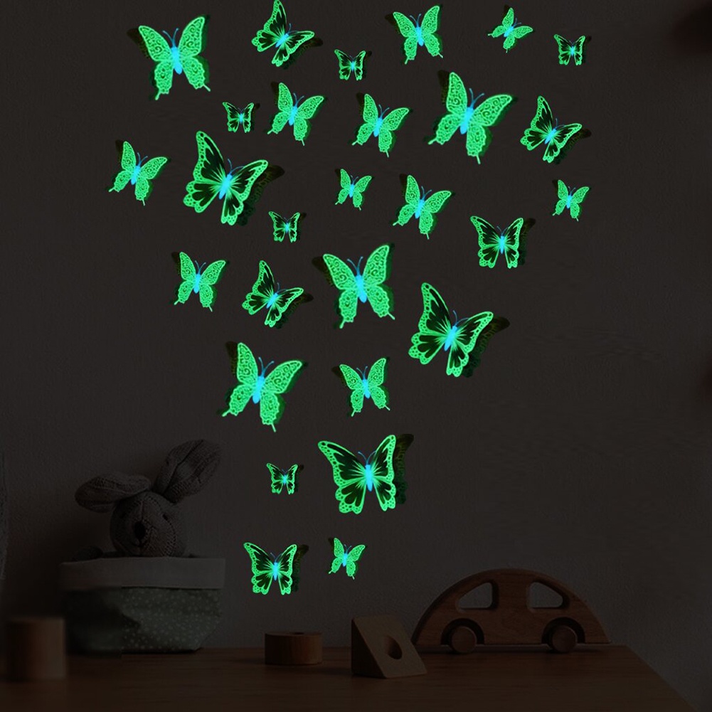 Miếng Dán Tủ Lạnh Hình Bướm 3D Nhiều Màu Sắc Có Nam Châm Thời Trang