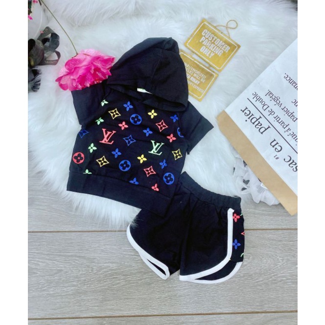 Bộ bé gái chanh sả hiphop có nón từ 8-24kg