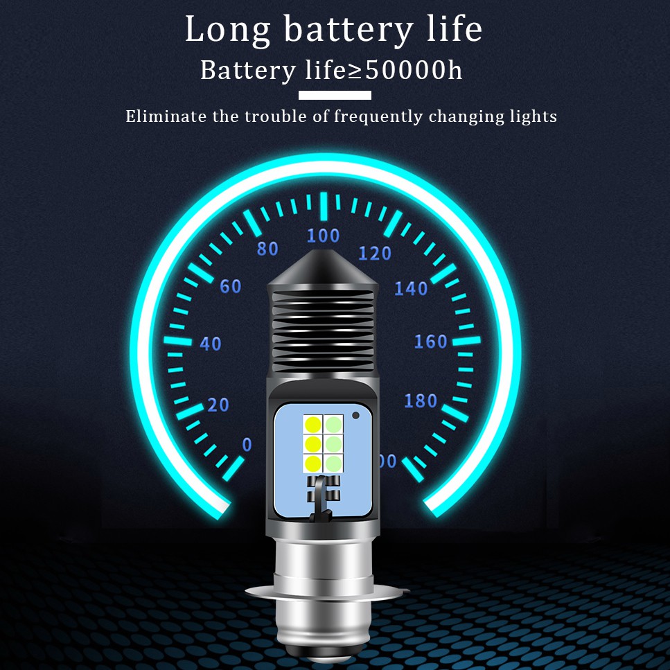 1 PC 12LED Bóng đèn pha xe máy H4 BA20D P15D Đèn sương mù chùm tia cao và thấp 3030 chip Phụ kiện xe tay ga LED hai màu nổi bật