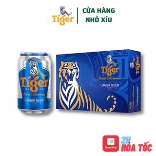 Thùng 24 Lon Bia Tiger 330ml (Date mới)