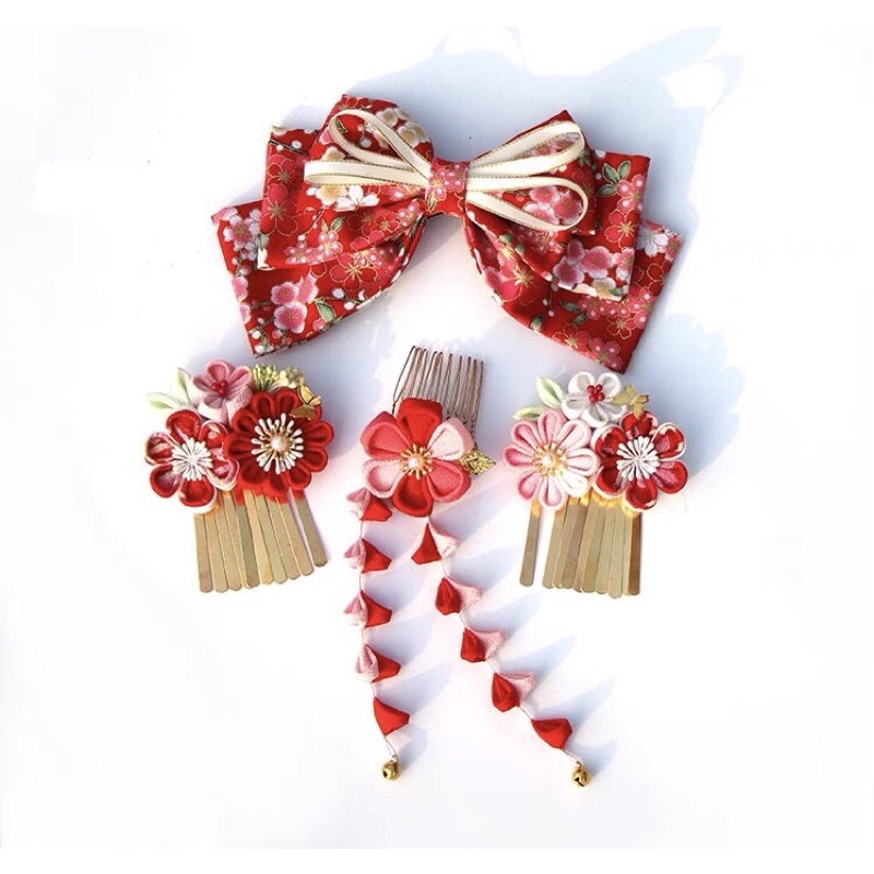 Kanzashi và nơ lolita Nhật Bản - cosplay - chụp hình yukata kimono