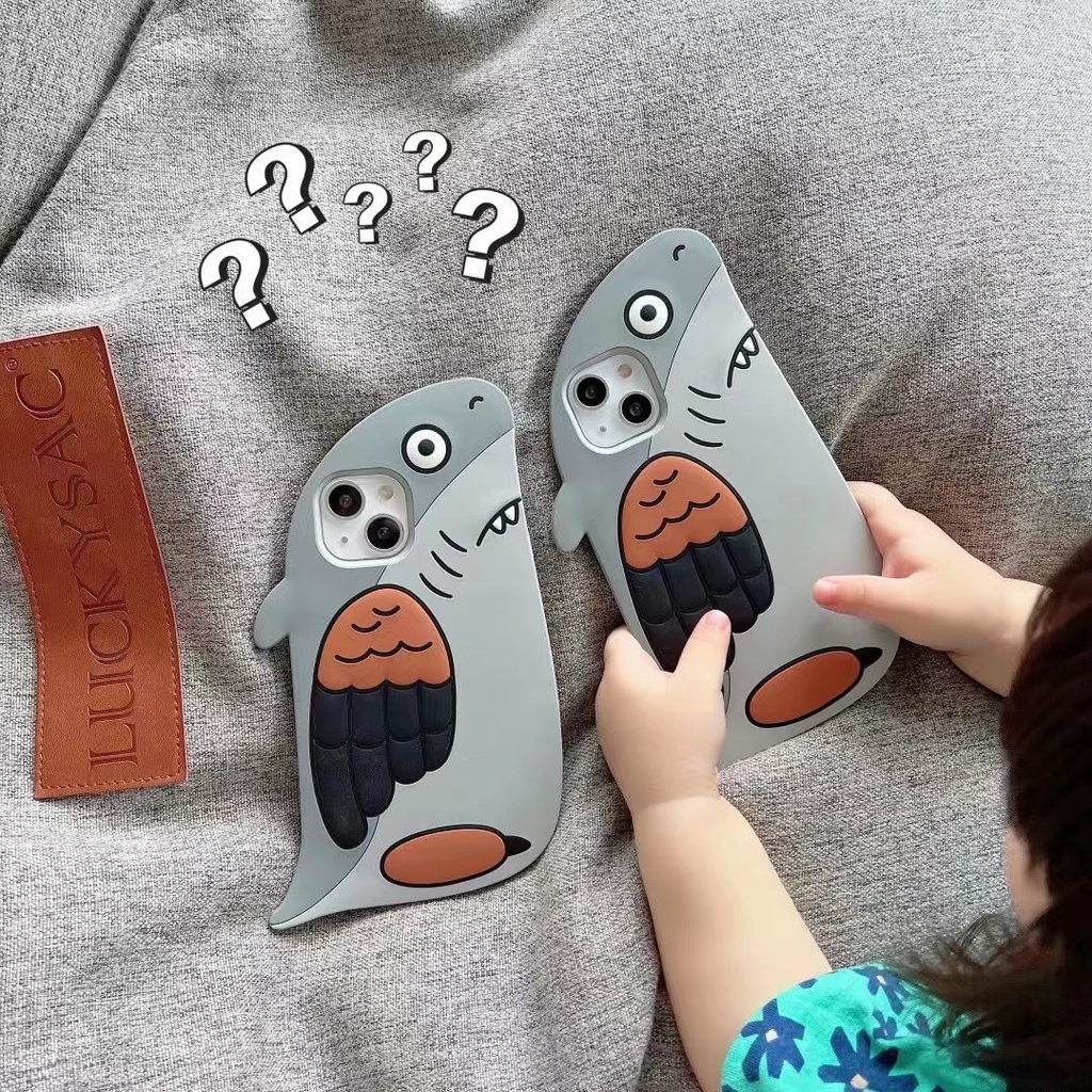 Ốp Điện Thoại Silicon Hình Cá Mập Cho iPhone X XS XR 11 11ProMax 12ProMax 12Pro 12 13 13ProMax 7 / 8 Plus