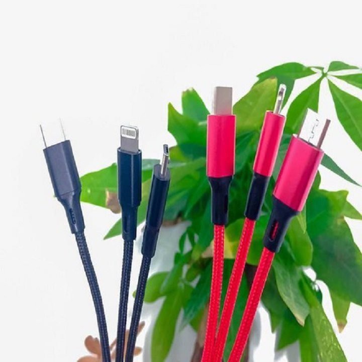 Dây sạc nhanh 3in1 đa năng - 3 đầu sạc thông dụng cho iphone, samsung và tất cả các dòng điện thoại