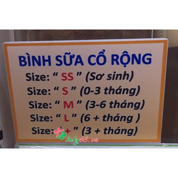 Set 2 núm ty thay thế bình sữa I-Byeol cổ nhỏ và I-Byeol cổ rộng đủ size