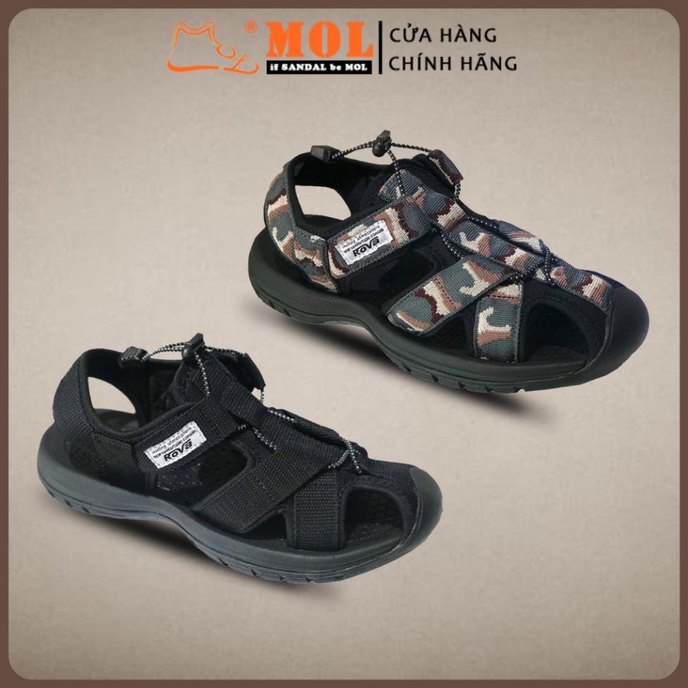 Giày Sandal Nam Bít Mũi Big Size Hiệu Rova Đế Cao Su Quai Dù Thích Hợp Đi Làm Đi Phượt Đạp Xe Mã RV626 ⏳