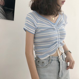 áo thun rút dọc trước ngực