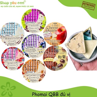 Phô mai Nhật QBB hộp 6 miếng 90gr cho bé ăn dặm. Phomai vị hoa quả QBB Cheese Dessert Nhật