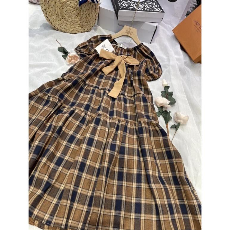 Đầm babydoll sọc caro 👗