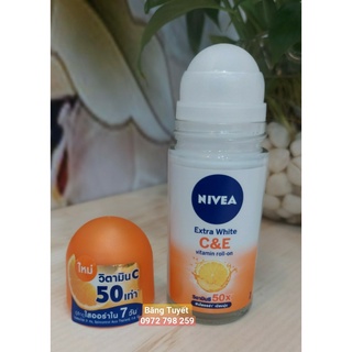 Lăn khử mùi nivea extra whita c&e roll-on thái lan 50ml