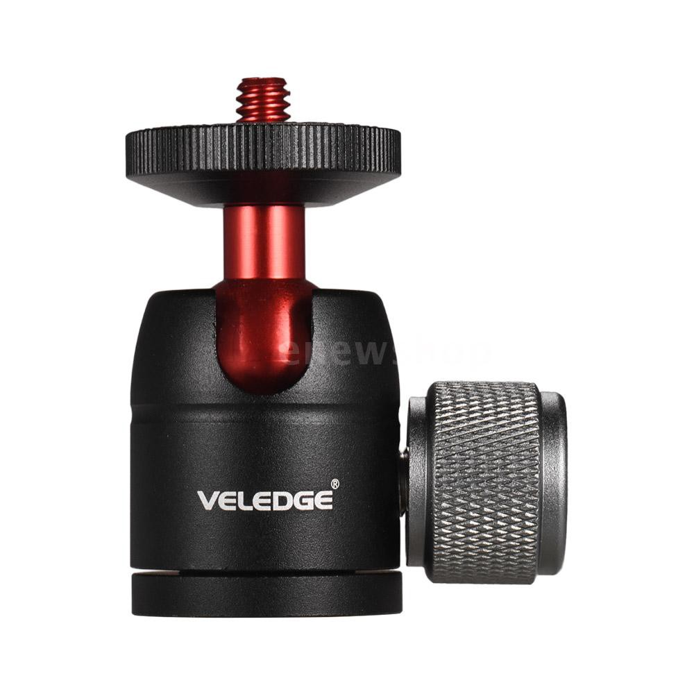 VELEDGE Mini Tripod Ball Head Adapter Ballhead Alumimun Alloy 360 Degree Swivel with 1/4 Inch Screw 1/4 &amp; 3/8 Inch Screw