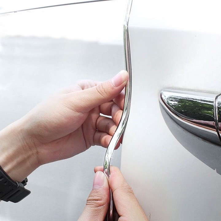 Nẹp Viền Chữ U Mạ Crom Cao Cấp - Nẹp viền trang trí ô tô.