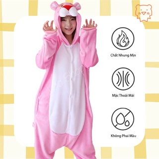 Bộ Đồ Thú Báo Hồng Cho Bé và Người Lớn (Đủ size)