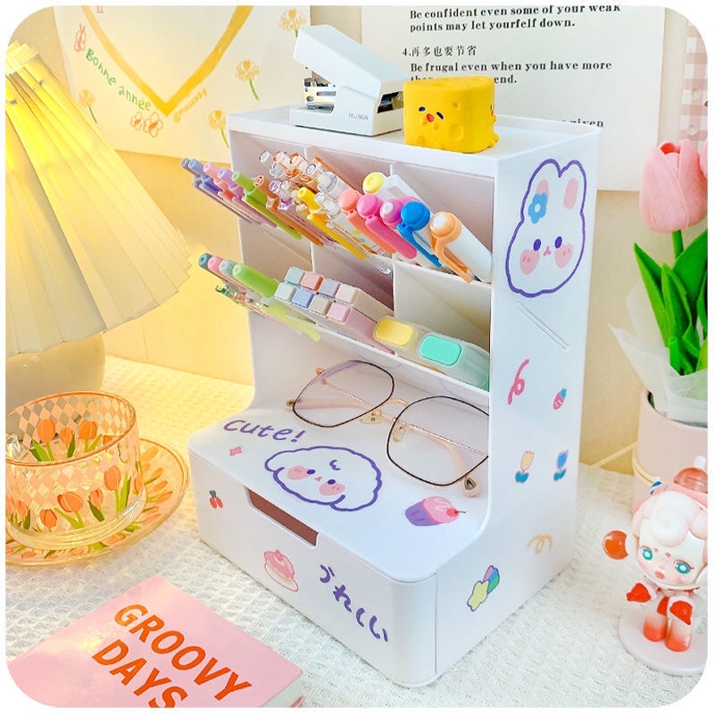 Khay kệ cắm bút nhiều ngăn đa năng