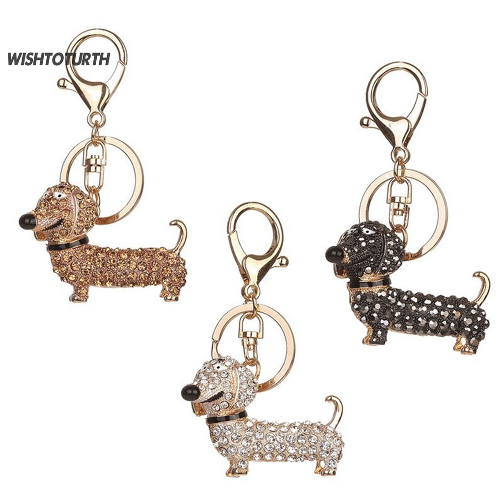 Móc Khóa Hình Chú Chó Dachshund Đính Đá Thời Trang