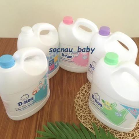Nước giặt Dnee Thái Lan chai 3000 ML tem Đại thịnh - Tím - giặt xả quần áo an toàn cho trẻ sơ sinh