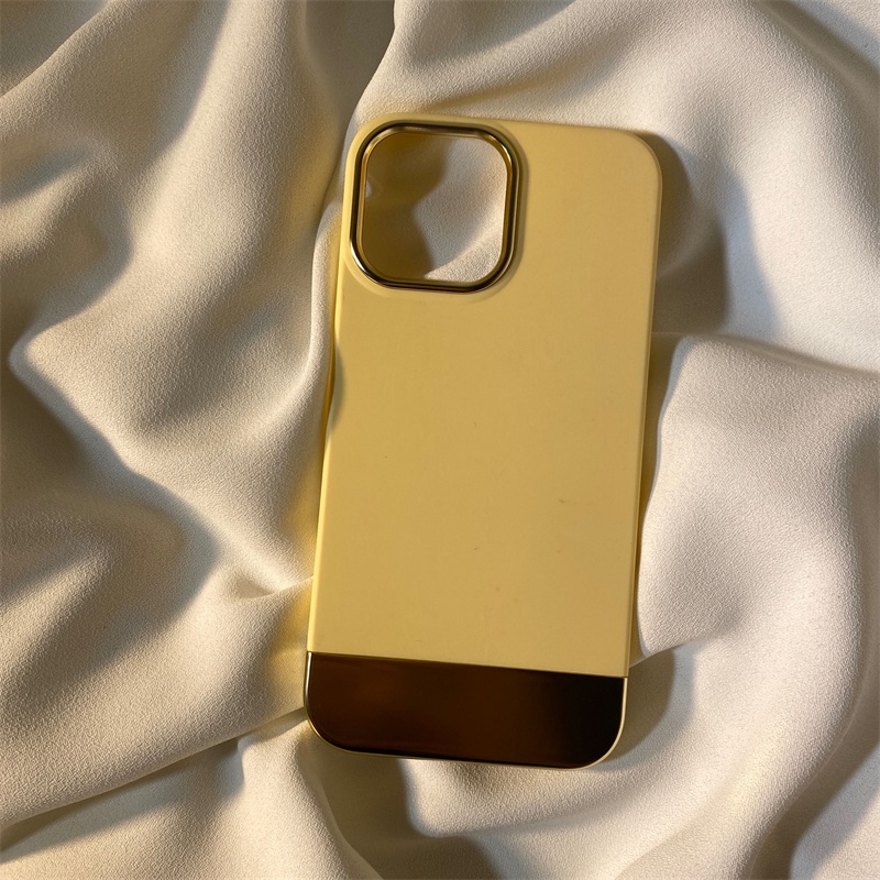 Ôp Điện Thoại Dạng Giáp Mạ Điện Màu Vàng Đồng 3 Trong 1 Cho iphone 15 14 pro max 14max iphone 13 12 11 pro Ốp