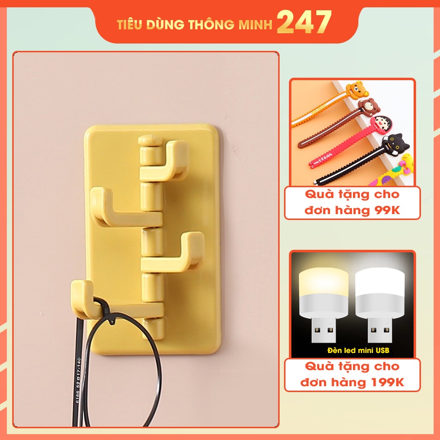 Móc Treo Đồ Dán Tường Đa Năng 4 Chấu Hình Cây Thông - Móc Treo Chìa Khóa, Vật Dụng Tiện Lợi