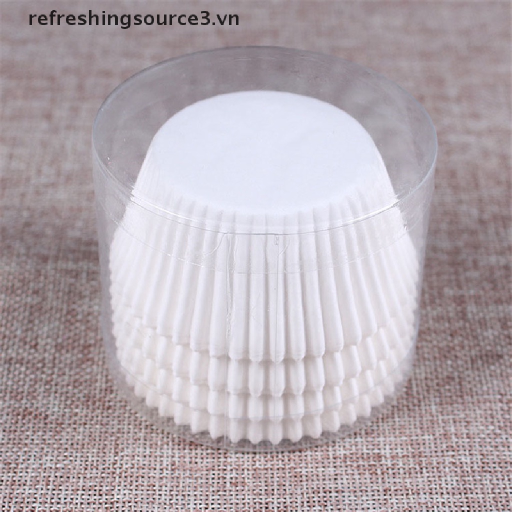 Bộ 100 Vỏ Giấy Trắng Bọc Bánh cupcake Tiện Dụng