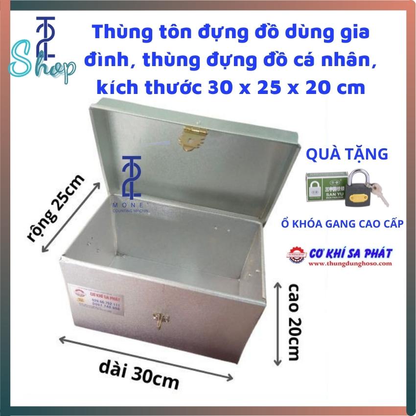 Thùng tôn đựng đồ dùng gia đình, thùng đựng đồ cá nhân, kích thước 35 x 30 x 25 cm