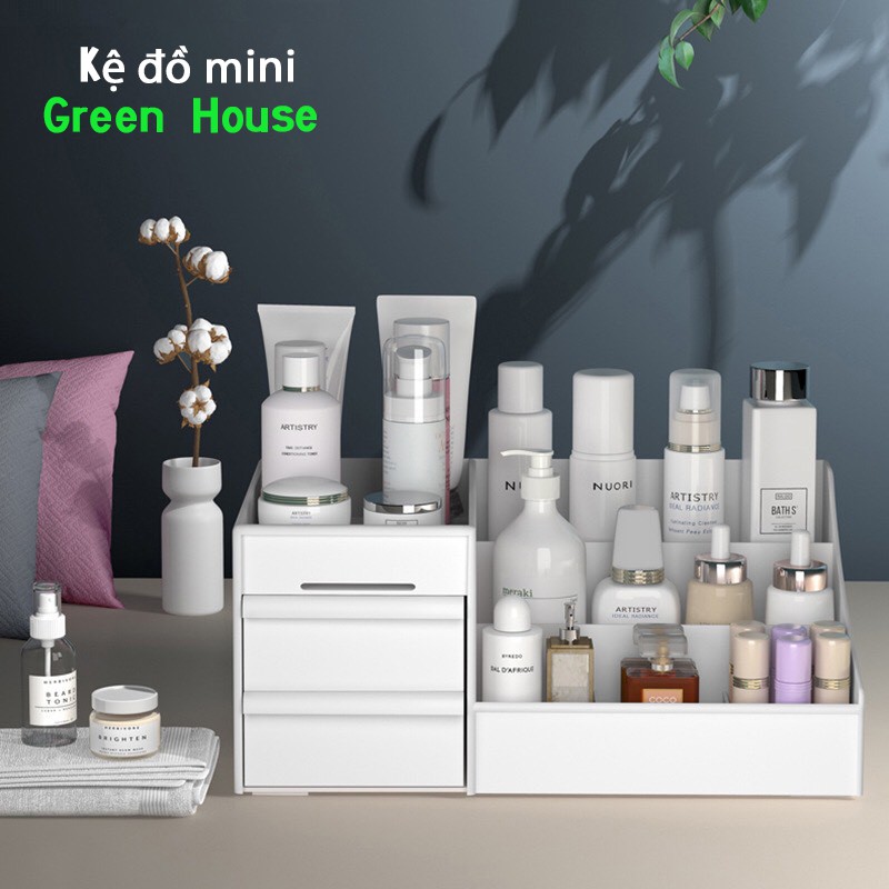 Kệ Đựng Mỹ Phẩm Đồ Trang Điểm 3 Tầng Mini (Tặng Sticker trang trí)