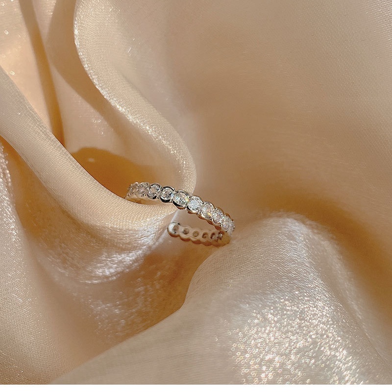 Nhẫn nữ sáng bóng sang trọng Hàn Quốc Nhẫn nữ Zircon mở