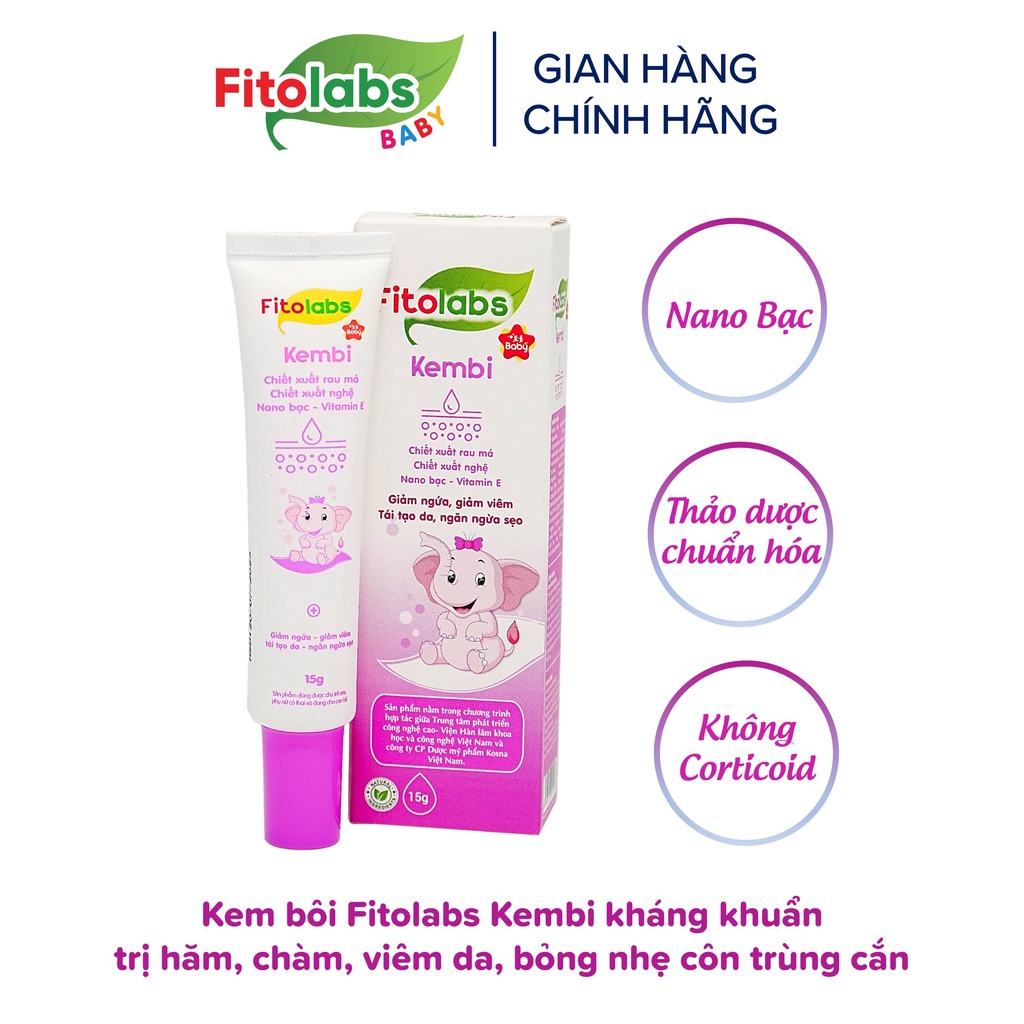 Combo Nước Tắm Gội Thảo Dược Và Kem Bôi Da Fitolabs Tambi - Kembi Giúp Sạch Da, Giảm Hăm Chàm Cho Bé FITOCOM2