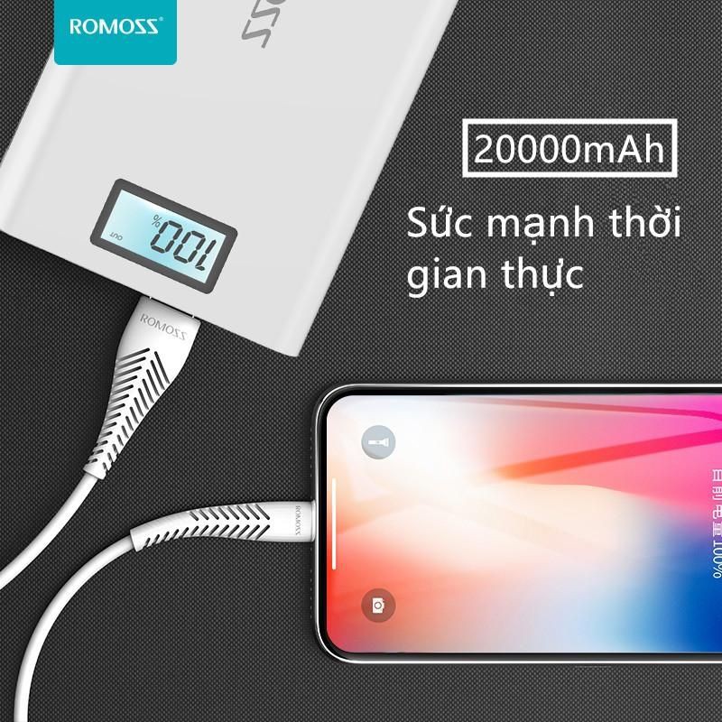 Pin sạc dự phòng R0M0SS Sense 6 Plus 20000mAh Màn Hình