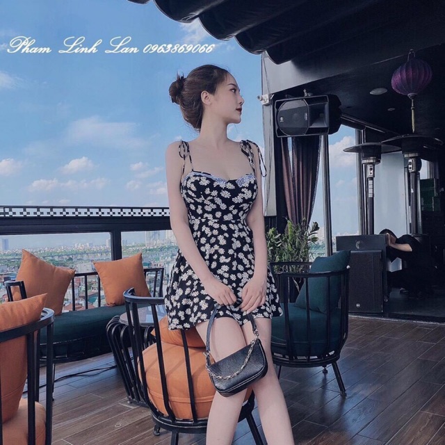 [ Mã FAMAYWA2 giảm 10K đơn 50K] Đầm hoa cúc ren ngực siêu hot 2020 - freesize dưới 55kg- Carotshop