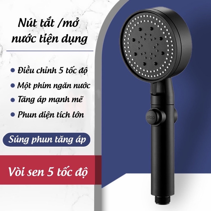 Vòi Hoa Sen Vòi Sen Tăng Áp Cao Cấp Không Gỉ 5 Chế Độ Nước