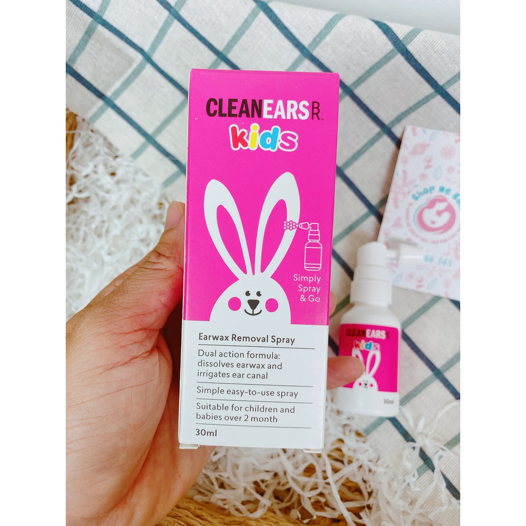 Xịt tan ráy tai CLEANEARS KIDS cho trẻ từ 2 tháng - Xuất xứ Úc