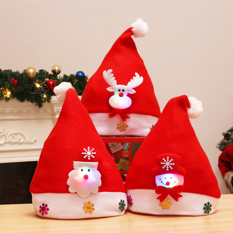 Mũ Noel Giáng Sinh Phát Sáng Cute Dễ Thương Chất Lượng Cao Mềm Thoáng - TAI001