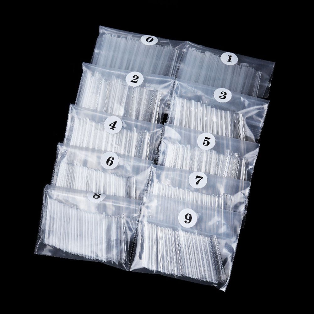 [Hàng mới về] Bộ 500 móng tay giả bằng nhựa ABS dáng dài 10 kích cỡ tùy chọn