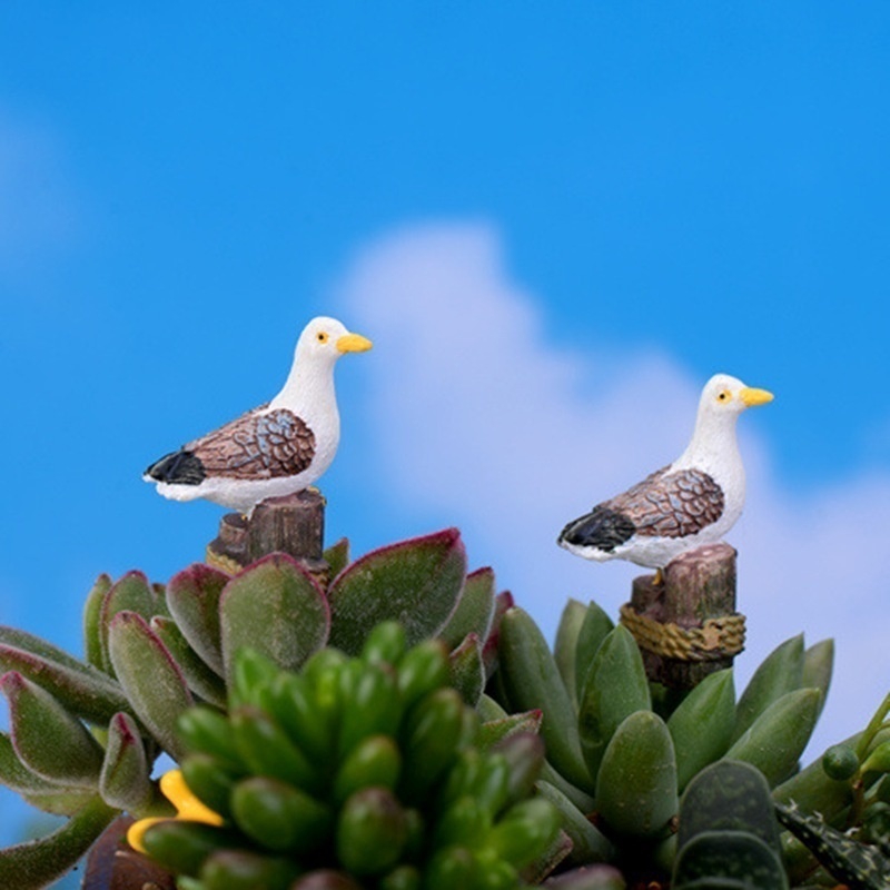 Set 2 mô hình chú chim biển dùng trang trí sân vườn