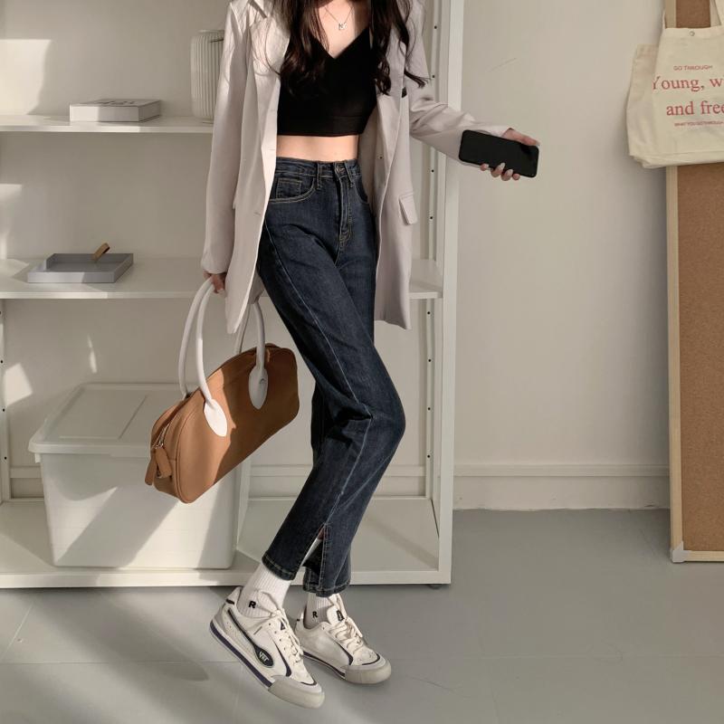Quần jean Xiaozhainv lưng cao co dãn phong cách Hàn Quốc dành cho nữ